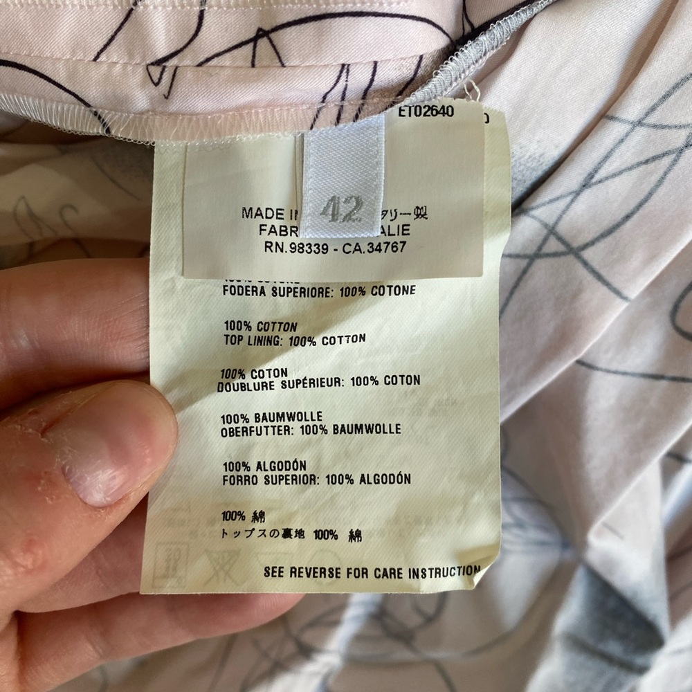 PRADA Sport Light Pink Ink Sketch Face Print Spaghetti Strap Pleated Sundress - Picture 5 of 8